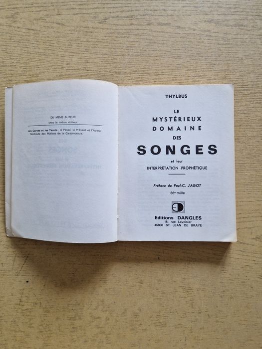 Książka w języku francuskim słownik snów autor Thylbus