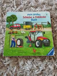 Книга ферма трактор с окошками двигающимися деталями