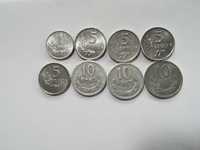 Monety w zestawie 8 szt. 1gr 1949  (ok. menniczy), 4x5gr, 3x10gr. 55zł