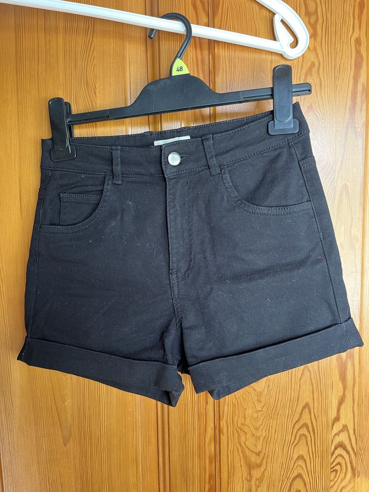 Shorty czarne jeansowe H&M rozm. 34