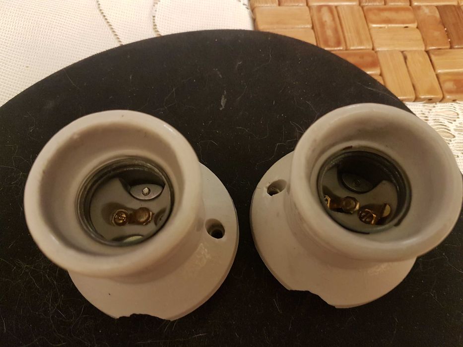 Oprawka porcelanowa E27 lat 60