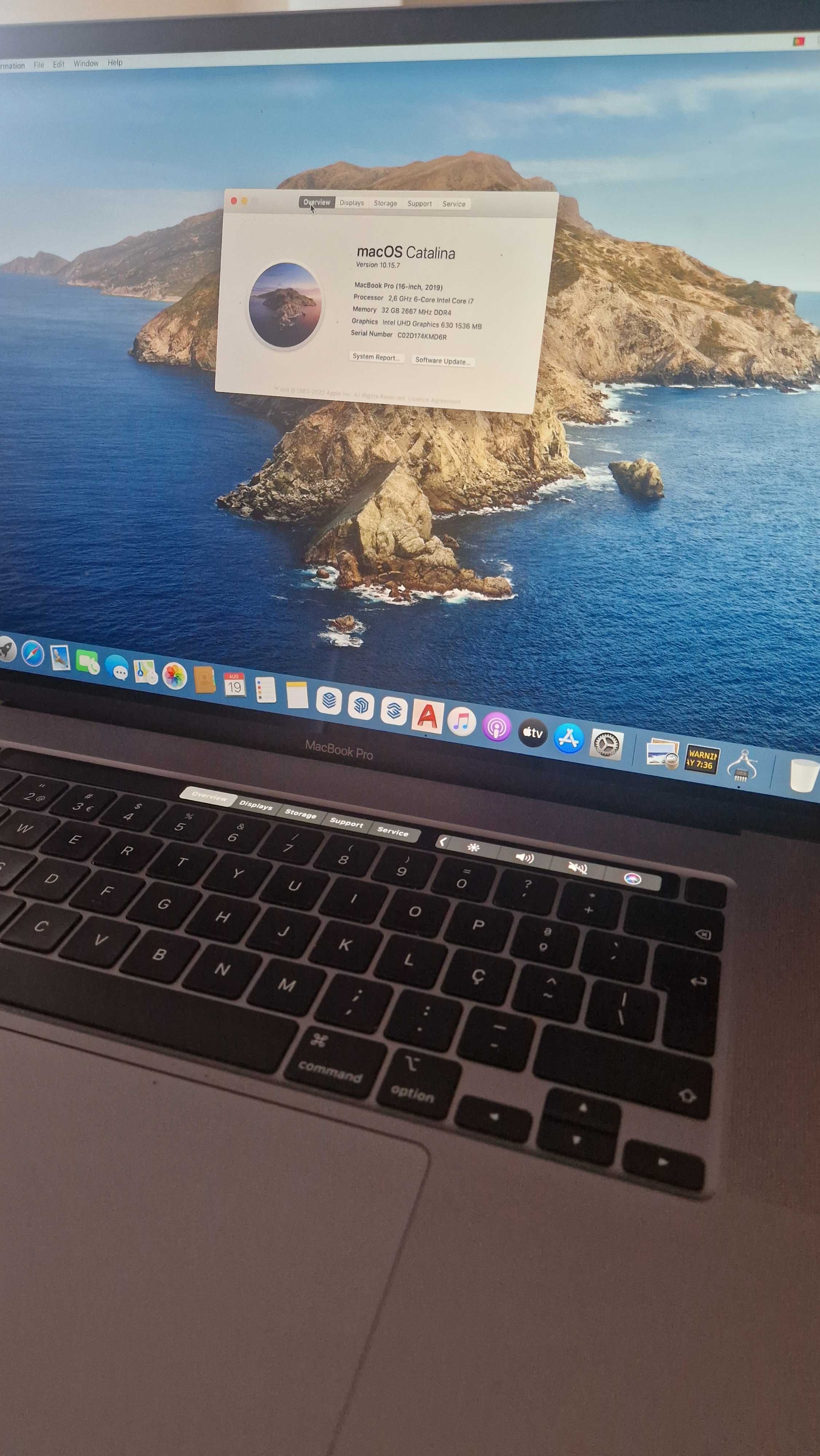 MacBook Pro i7, 32GB - 2019, 500GB, Gráfica RadeonPro dedicada de 4GB