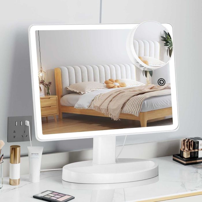 Lusterko Funtoch XL białe 360° 88 LED 10x powiększenie