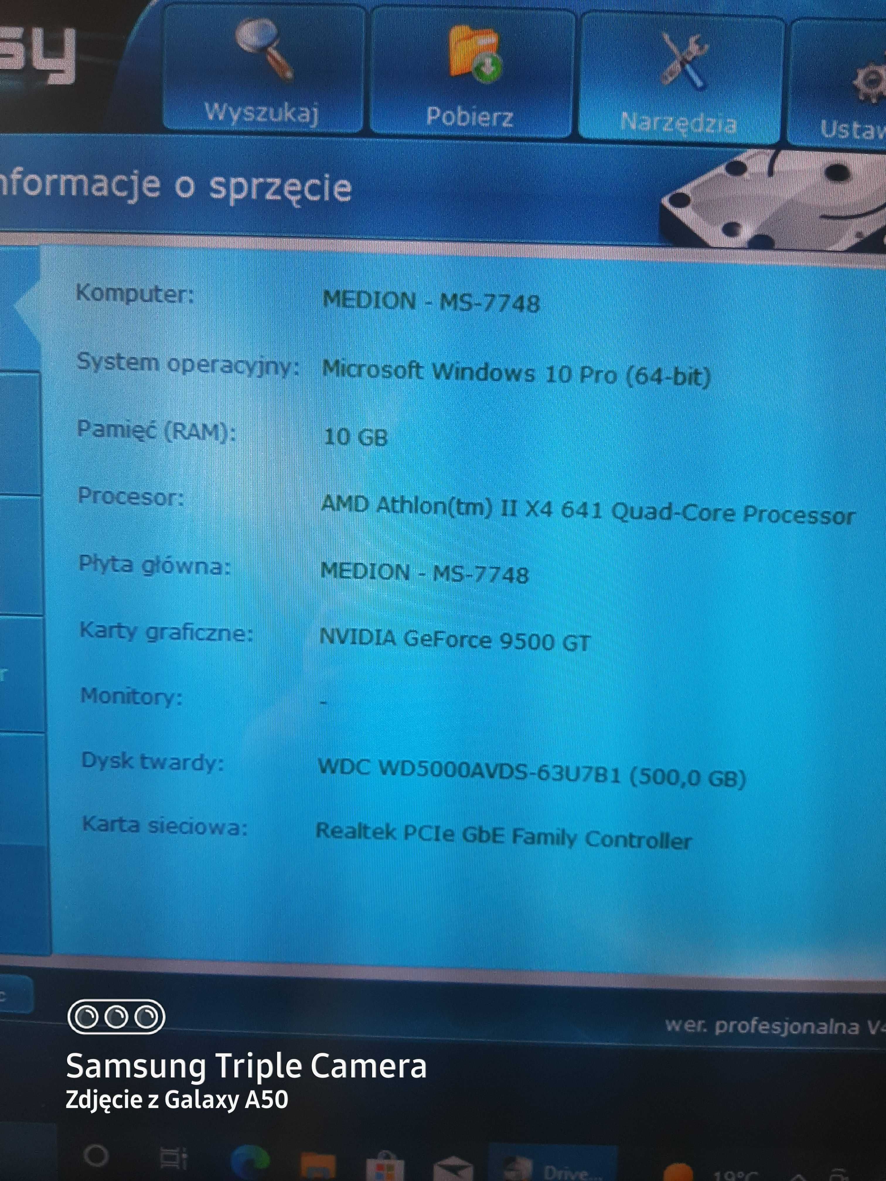 Sprzedam PC 10 RAM  Dysk 500 GB Windows 10 Pro