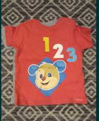 NOWE koszulki bluzki niemowlęce dziecięce Fisher Price 86 dwupak