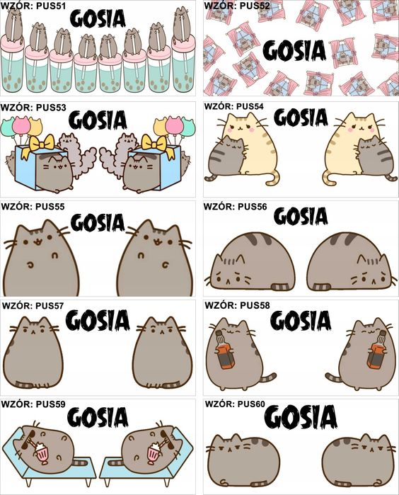 Kubek PUSHEEN personalizowany z dowolnym napisem imieniem kawaii