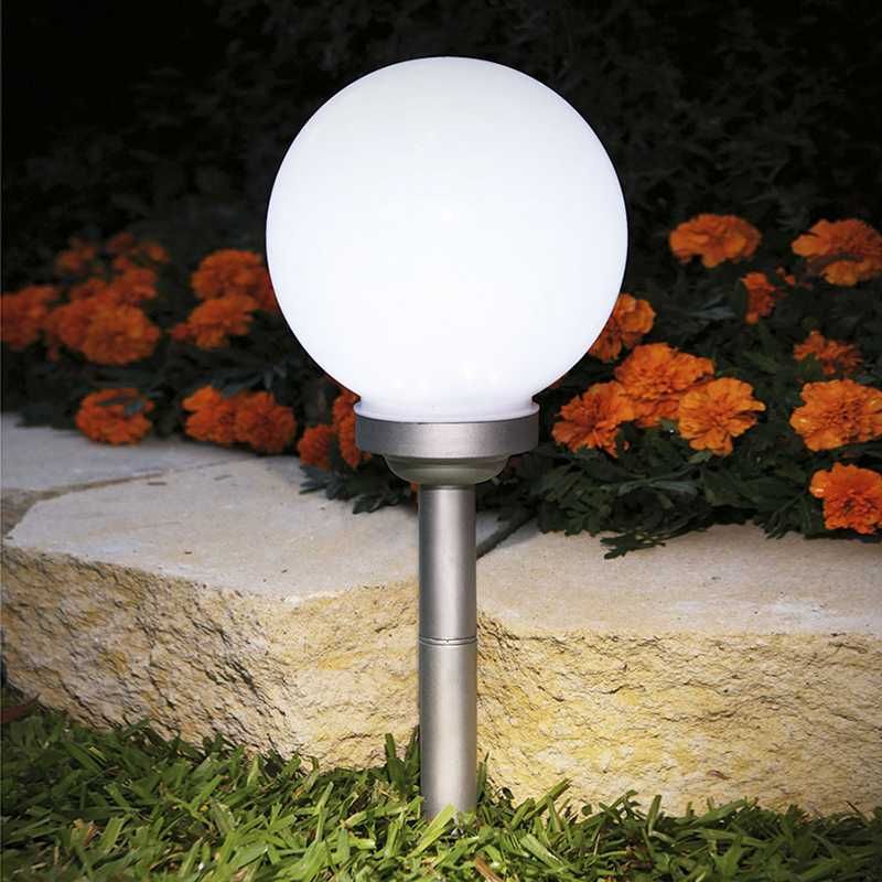 4 sztuk lampa solarna biała kula 25 cm 4 led  II g. WADA KLOSZA