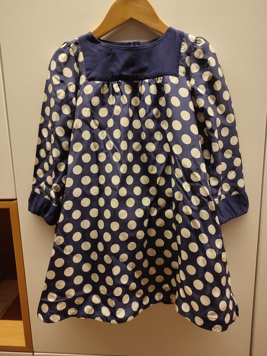 Vestido de menina de seda, tam 3/4