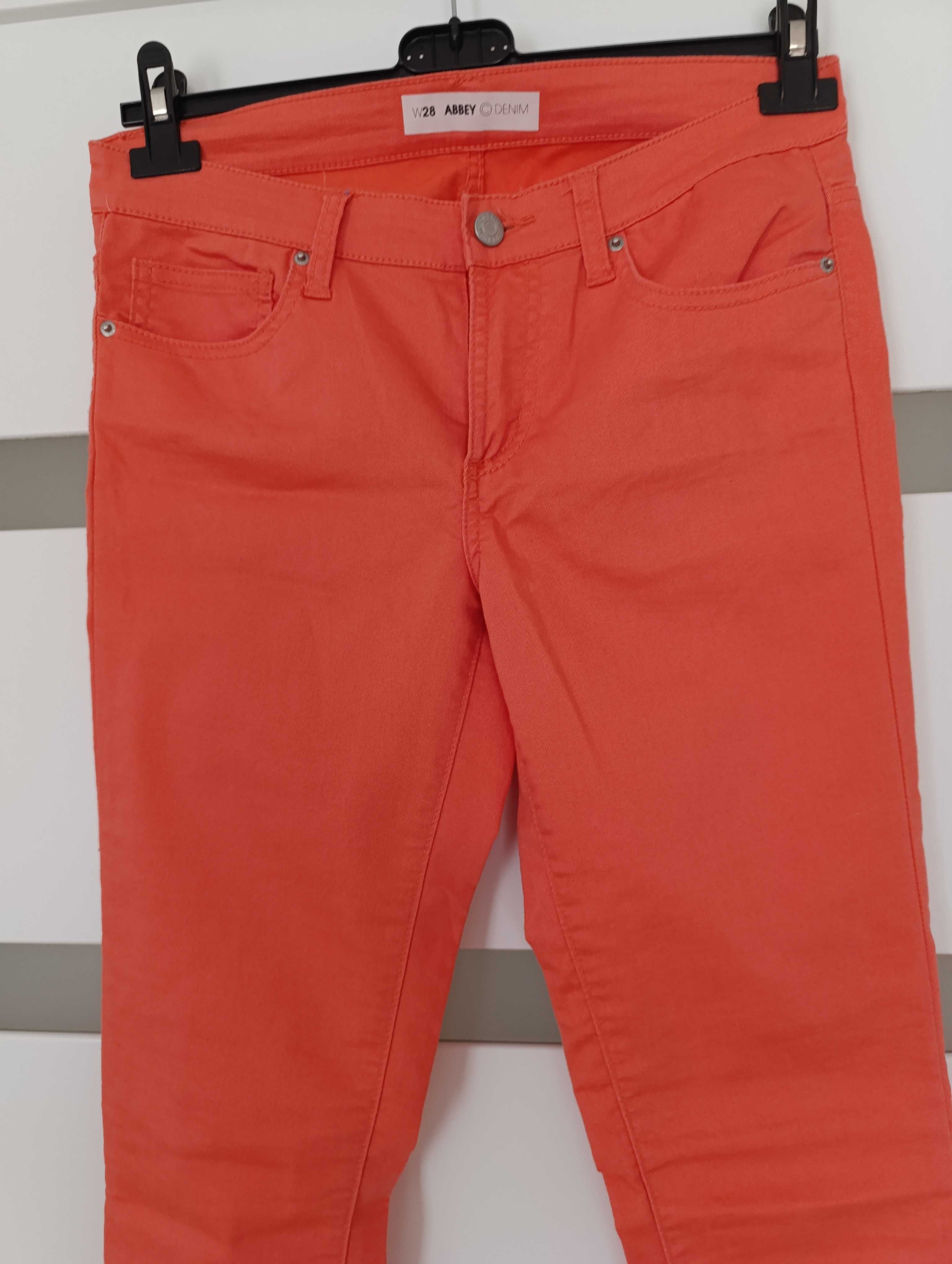 Spodnie CUBUS łososioy denim slim fit dopasowane S/M 38