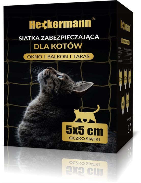Siatka Na Balkon Z Drucikiem Premium Dla Kota Bez Wiercenia Zestaw 2x3