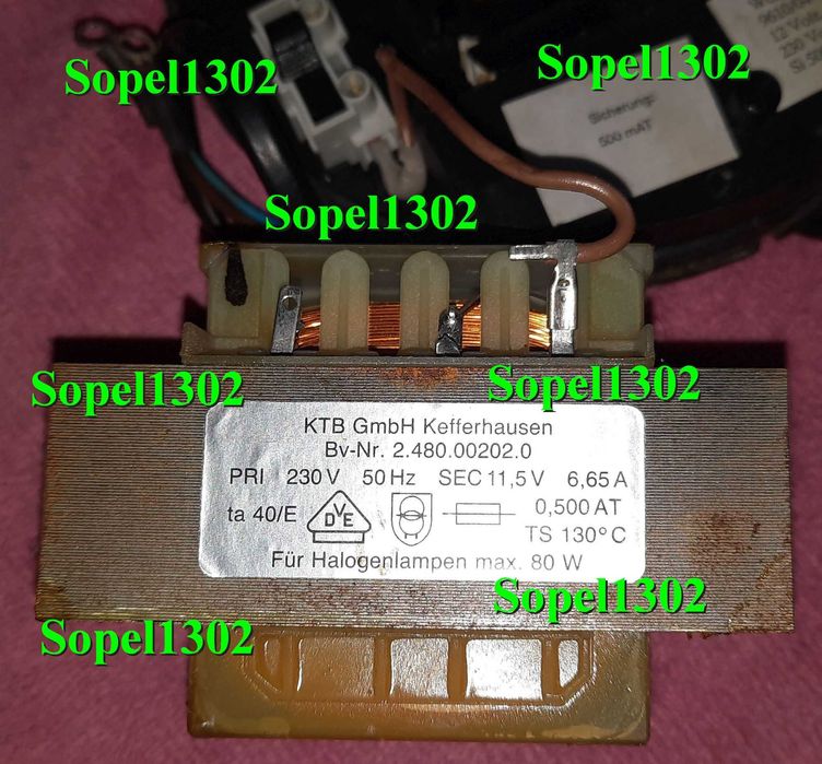 Transformator PRI  230V/12V 80W do halogenów, prostownik