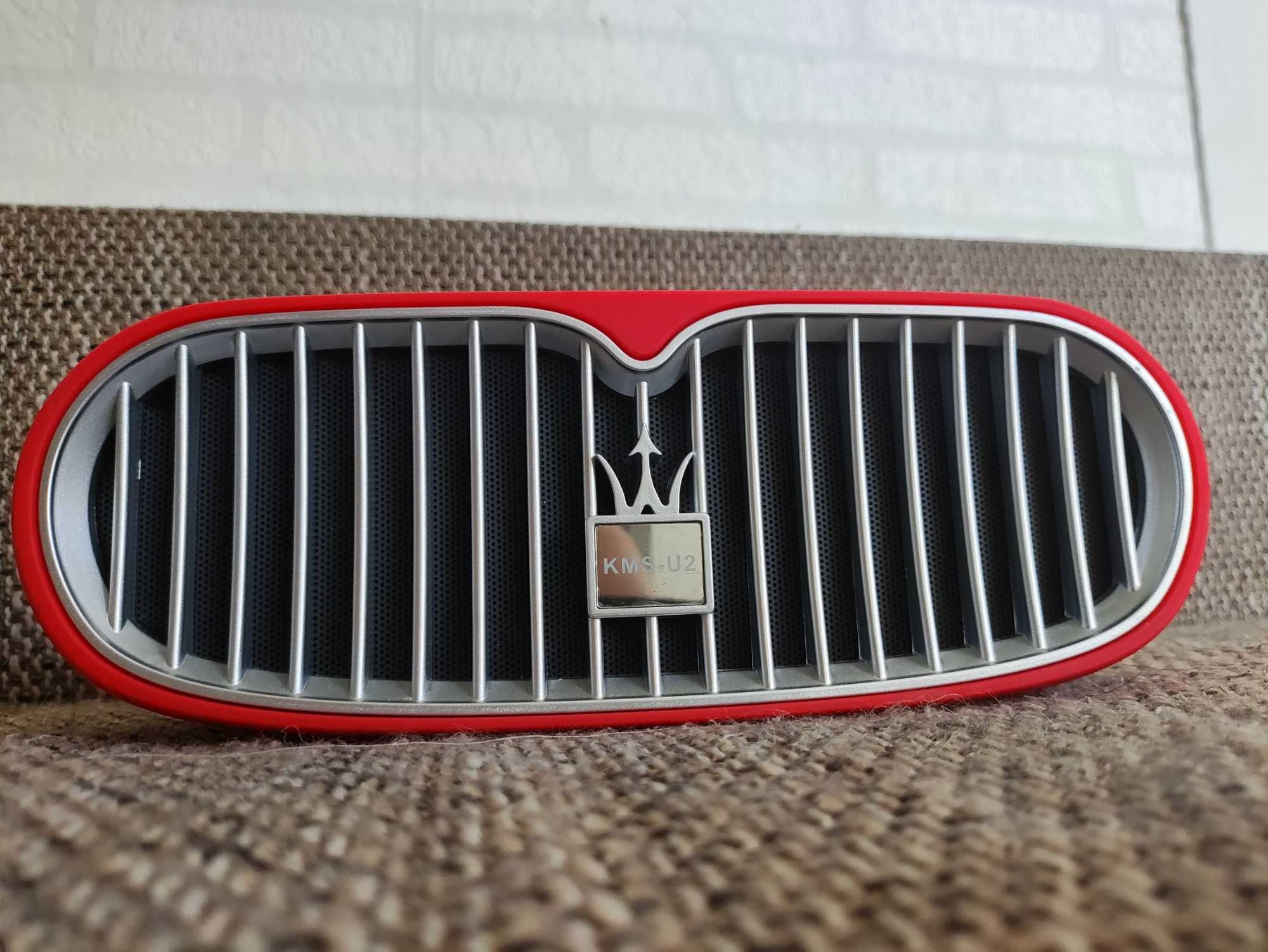 Przenośny Głośnik Bluetooth Bezprzewodowy USB czerwony przenośny Radio