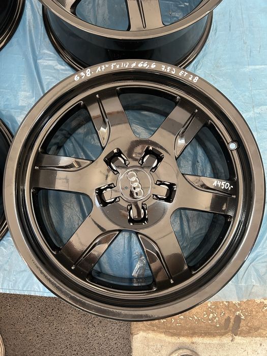 638 Felgi Aluminiowe Orygina AUDI R 17 5x112 otwór 66,6 IDEALNE Czarne