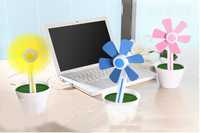 Настольный usb вентилятор в виде цветочка - работает от ноутбука