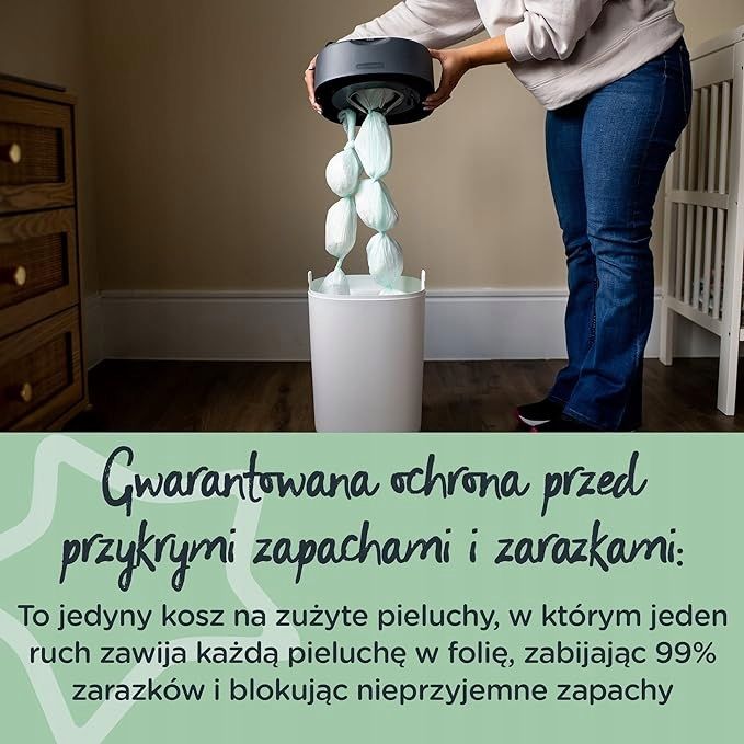 Kosz na pieluchy Tommee Tippee Twist & Click biały 29,7 x 26,2 x 39 cm
