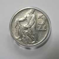 Moneta 5 zł z rybakiem z 1959. Stan b. dobry wyrazisty