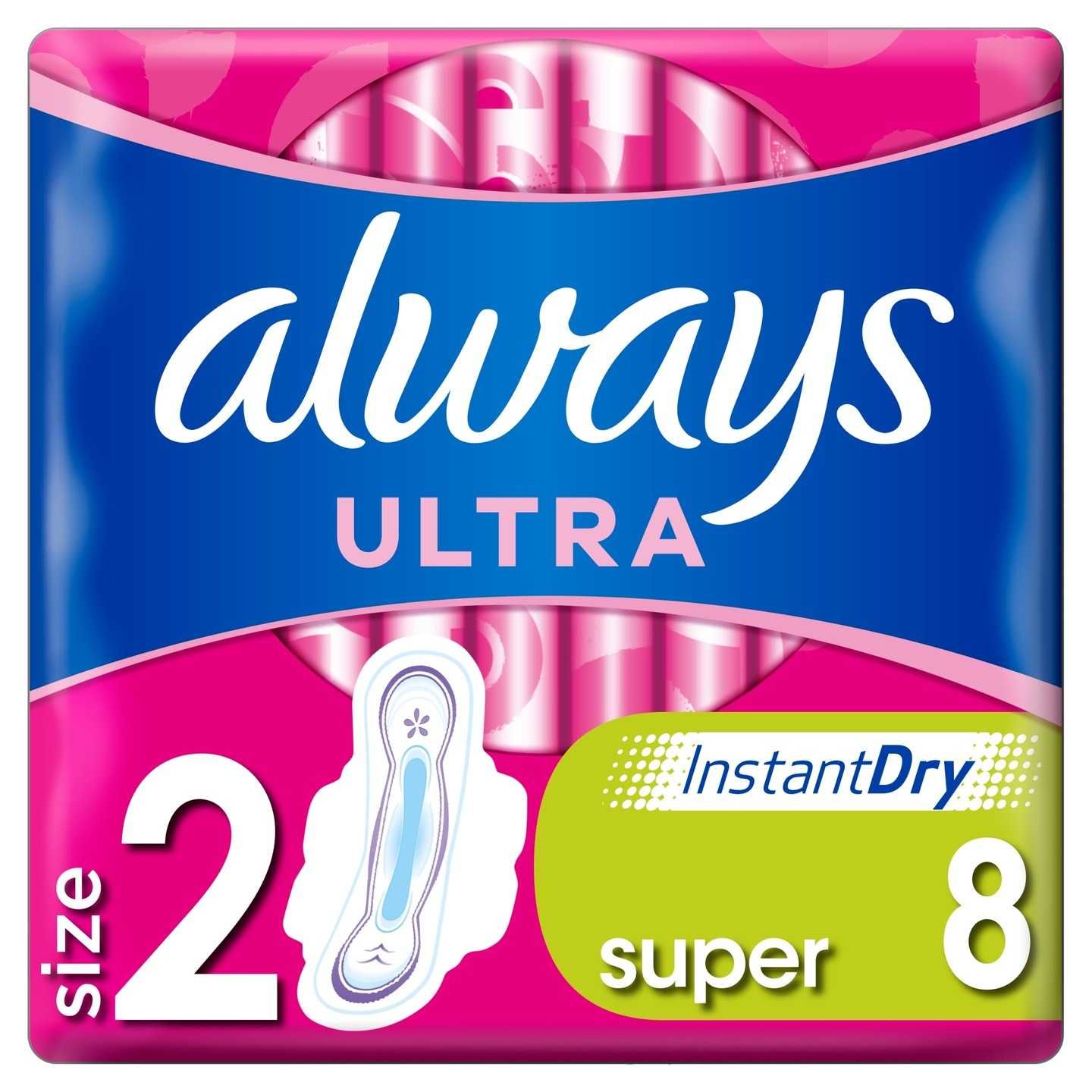 Podpaski higieniczne Always Ultra Super Plus ze skrzydełkami 8 szt.