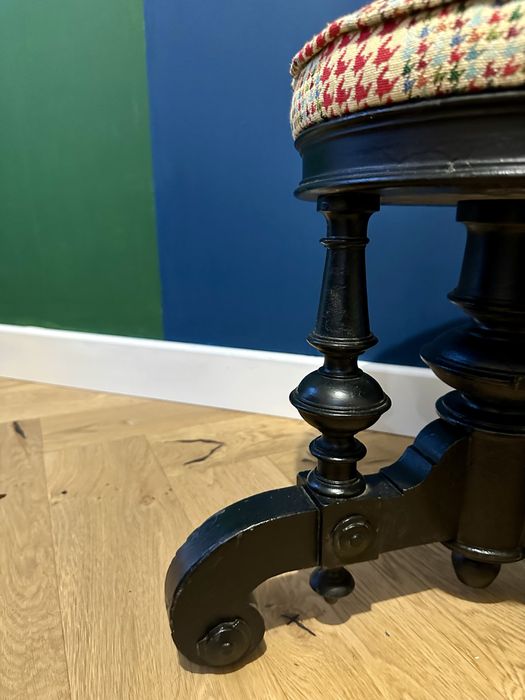 Taboret stolek puf fortepian pianino drewno vintage