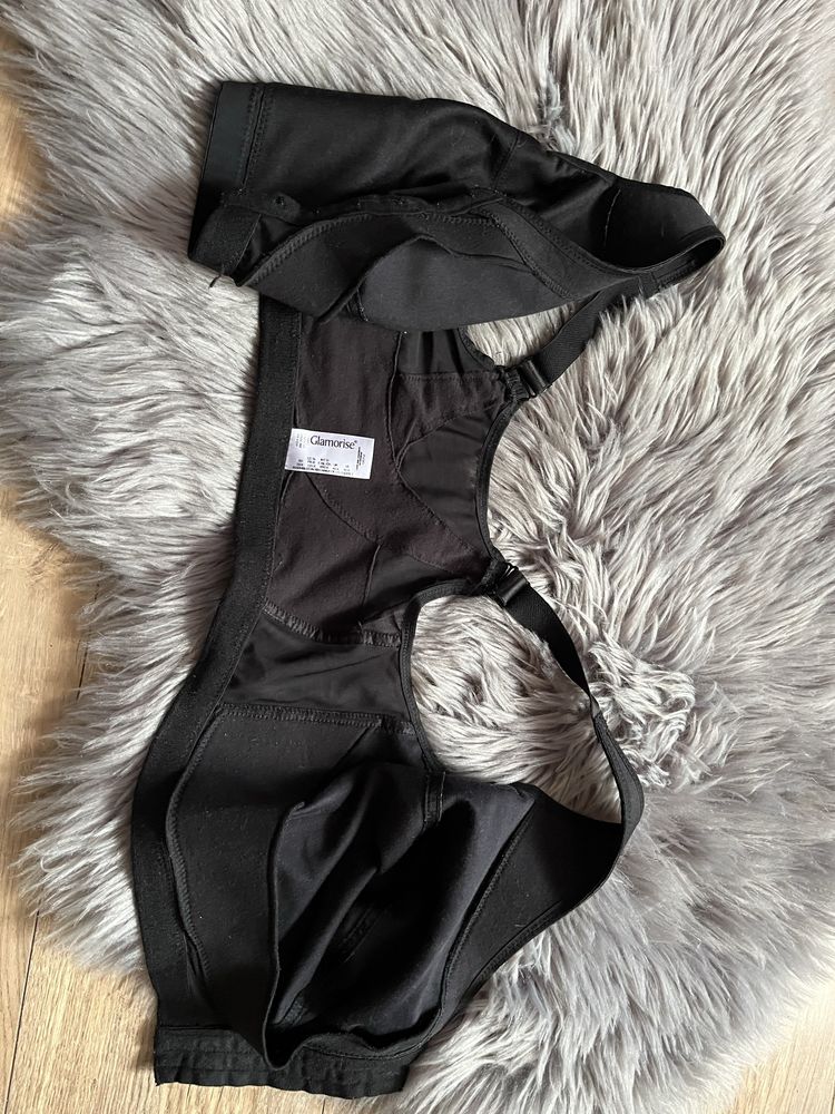 Glamorise biustonosz sportowy bez fiszbin czarny 80/85K wygodny luksus