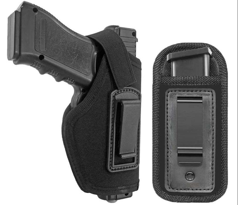 Kabura na pistolet broń + magazynek uniwersalna CZARNY ZESTAW