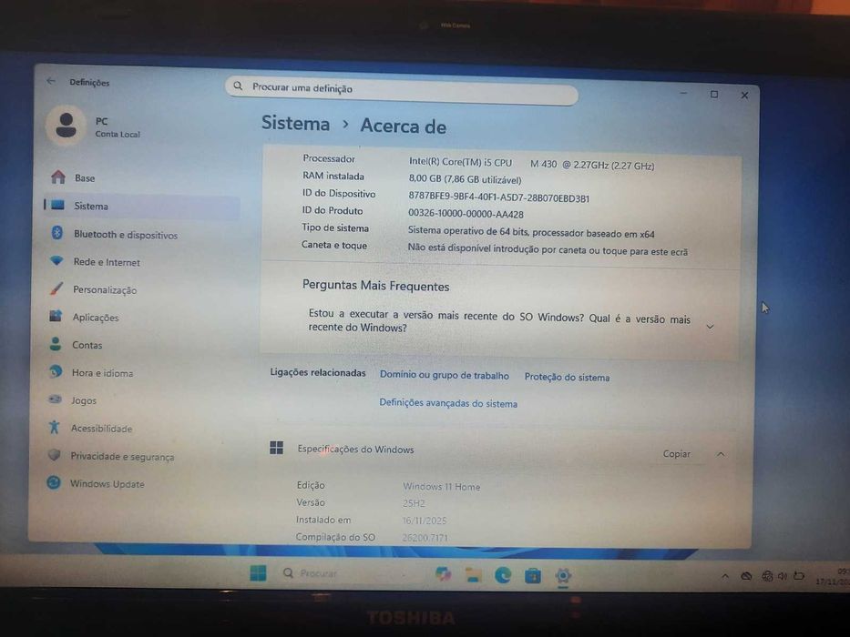 Portátil Toshiba L650