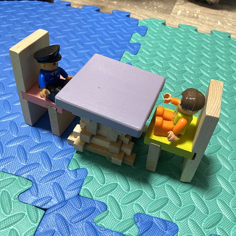 Конструктор деревянный стіл і крісла дитячий детский 3+