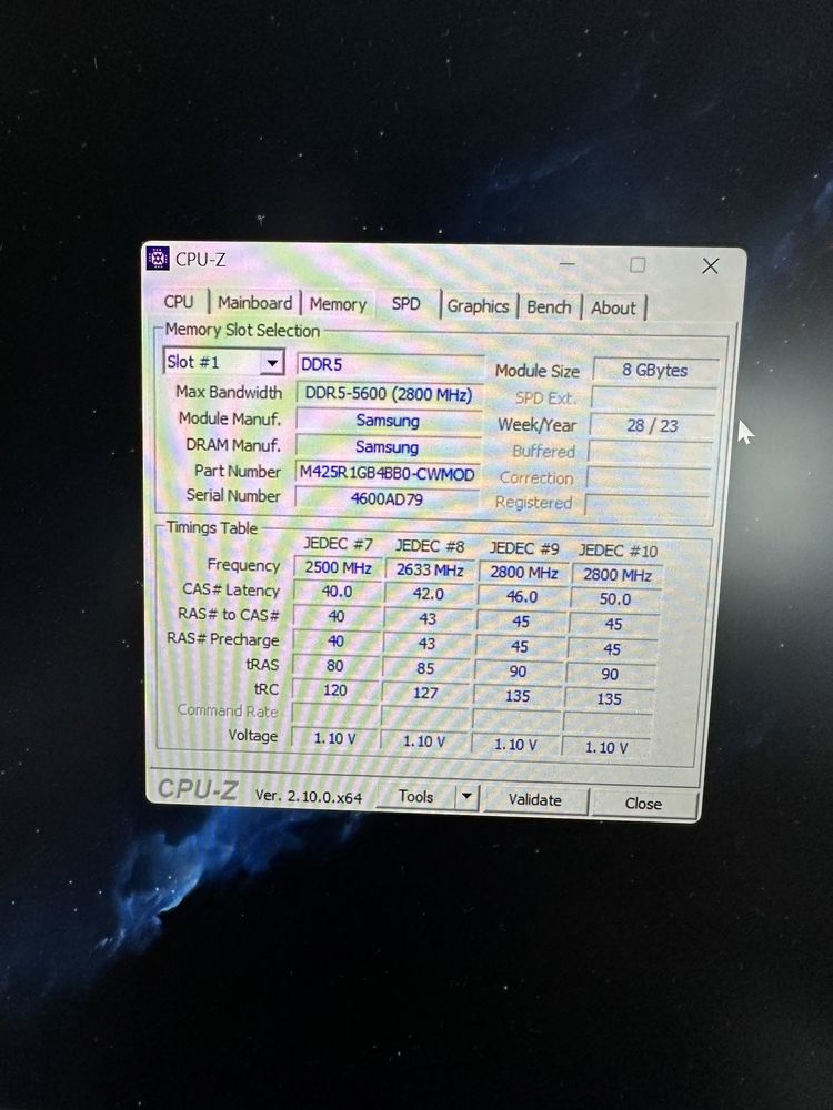 DDR5-5600Mhz Samsung 2x8GB 16Gb