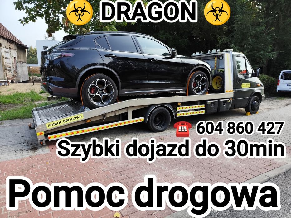 DRAGON Tanio Pomoc Drogowa,Laweta Zielona Góra,Bus 6 osob,Holownik 4x4