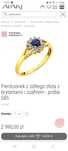 Pierscionek szafir, diamenty