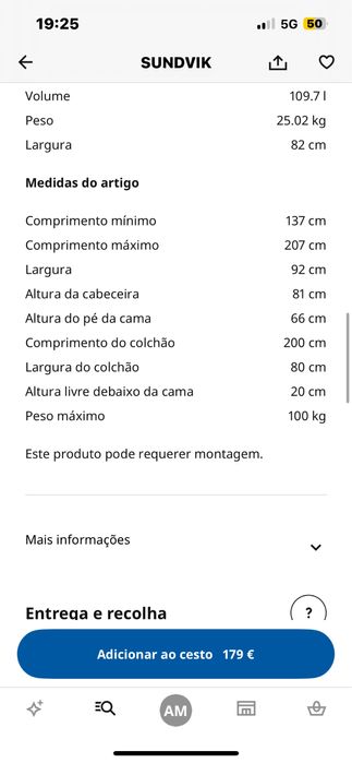 Cama extensível criança Ikea em ótimo estado
