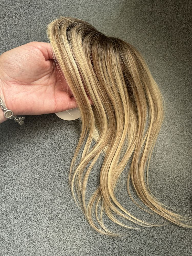 Макушка накладка натуральный волос блонд