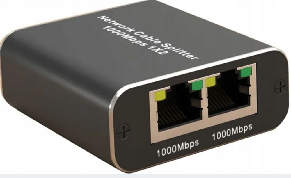 Adapter rozdzielacz mini Switch splitter LAN Ethernet RJ45 2xRJ45 1000