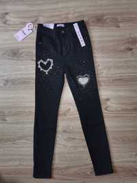 Spodnie jeansy czarne daysie 36 cyrkonie serca