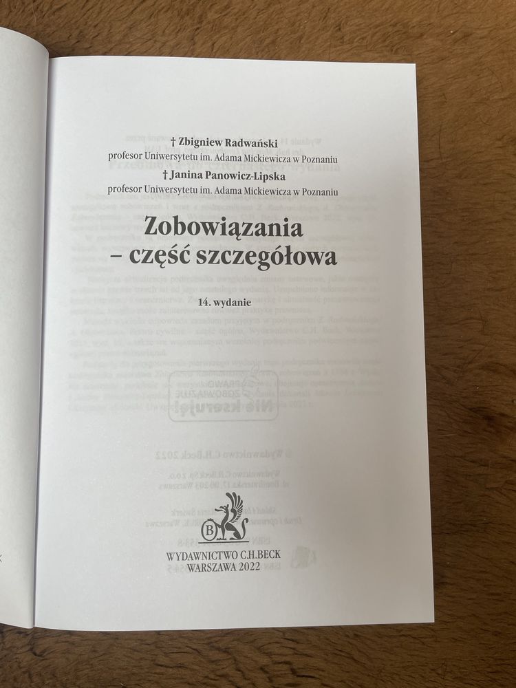 Zobowiązania - część szczegółowa