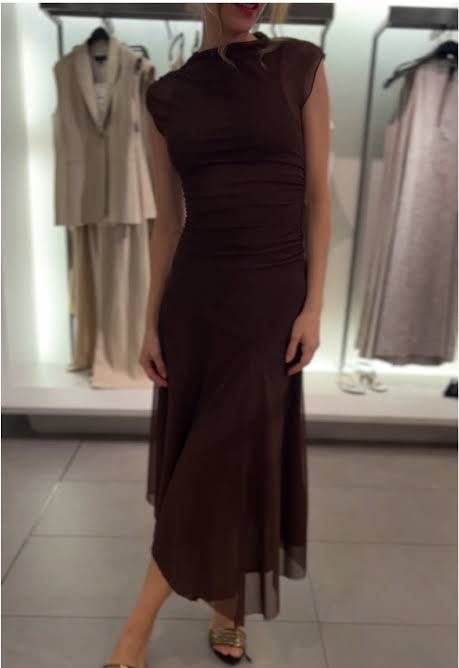 Шоколадна сукня zara