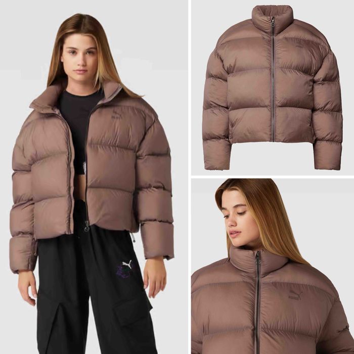 Жіночий пуховик S коричневий  | Теплий зимовий, новий