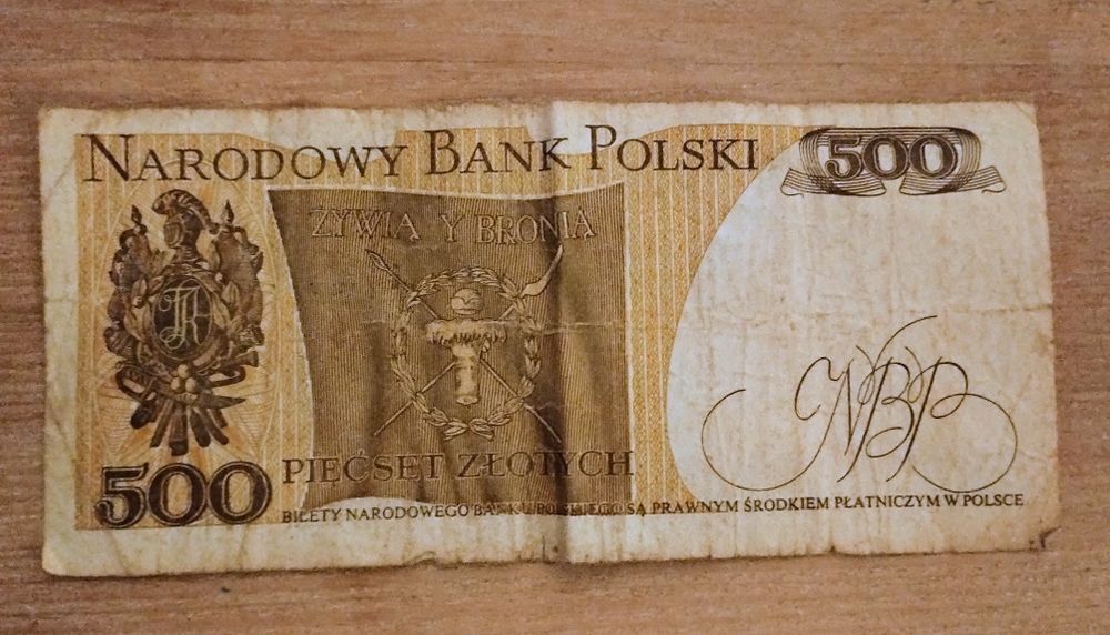 Banknoty PRL 500zł, 100zł Kościuszko, Waryński