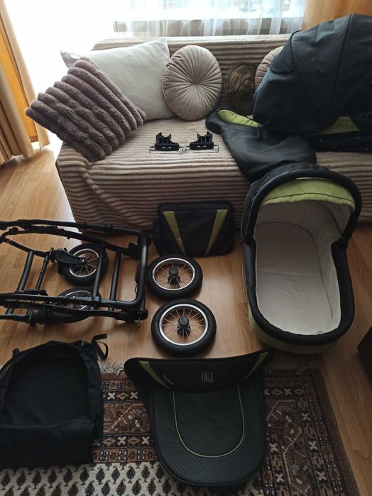 Wózek dziecięcy, gondola, spacerówka, torba, adaptery, Alu Jedo Fyn