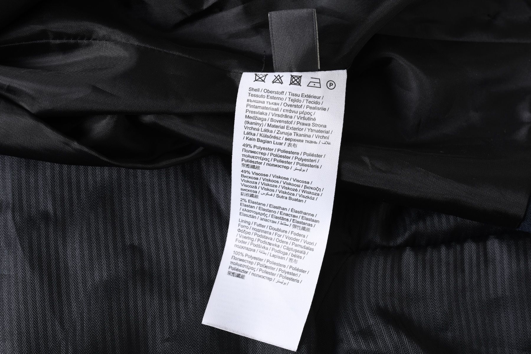 ESPRIT flanelowa granatowa marynarka damska prążek żakiet blezer 32 34