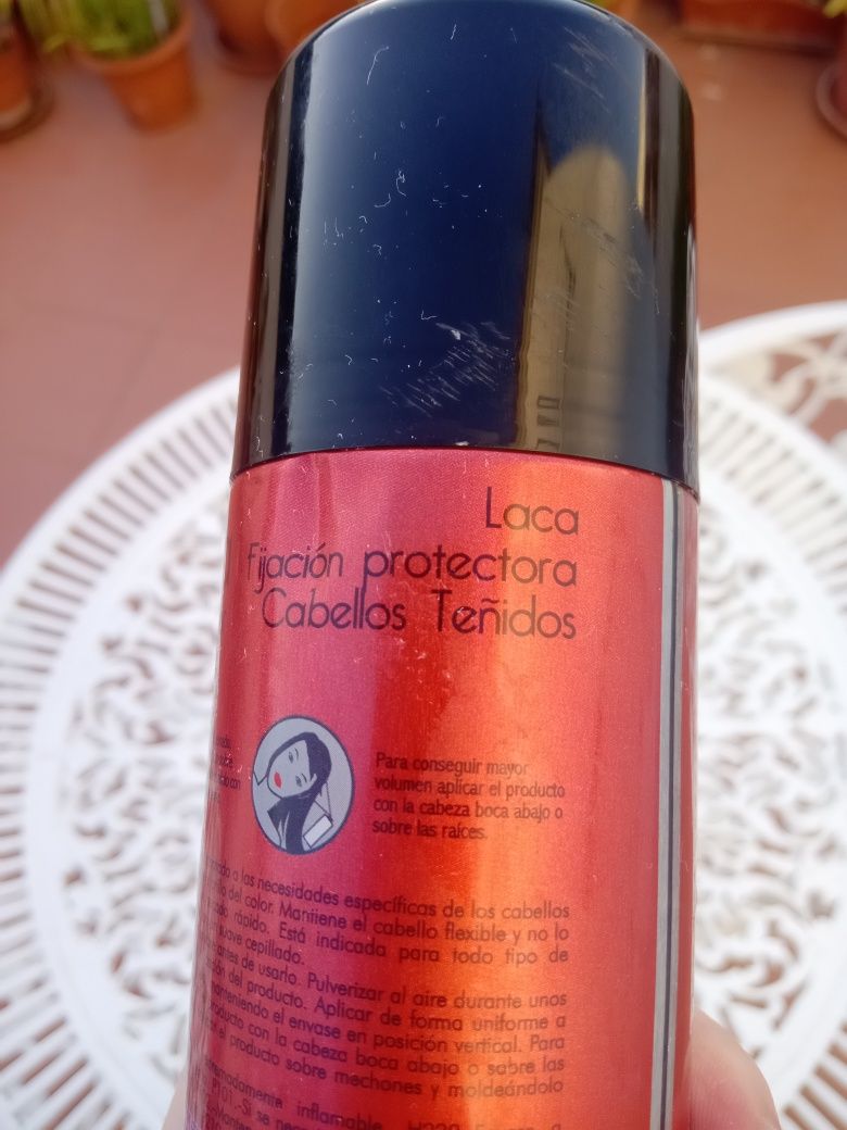 Laca spray fixação protetora para cabelos pintados, filtro UV, Elvira
