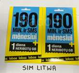 Litwa karta sim Labas litewski starter nowy 190min i 190 smsów