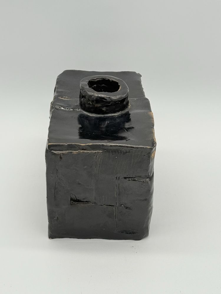 Vaso Modernista Em Cerâmica Assinado Vintage