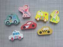 Zabawkai dla dzieci Drewniane klocki Transport 7 szt ZESTAW