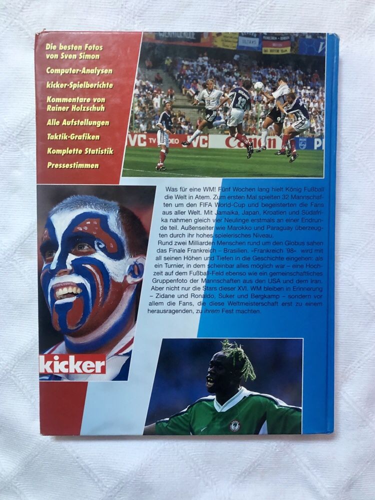 1998 Livro Mundial Futebol França em alemão FRANKREICH FUSS WM 98