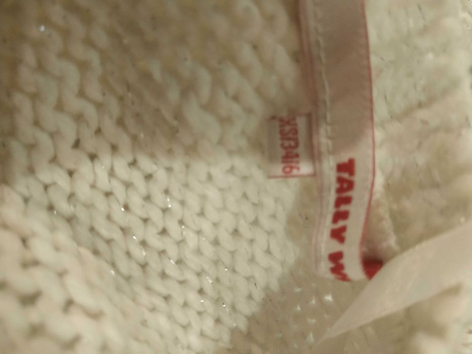 Piękny sweter tunika 34 XS Tally Weil srebrna nitka