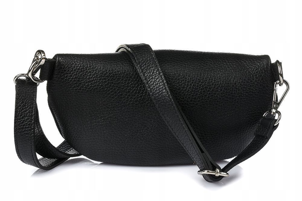 Damska Skórzana Włoska Saszetka Nerka na pasek