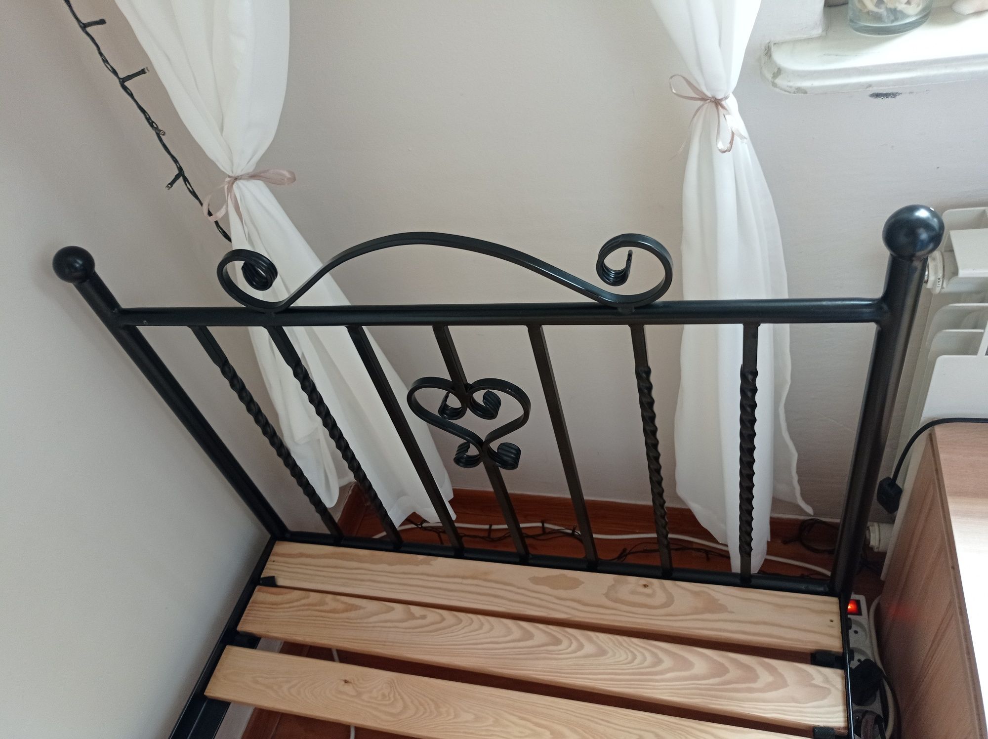 Łóżko metalowe lak system ze stelażem 180x80