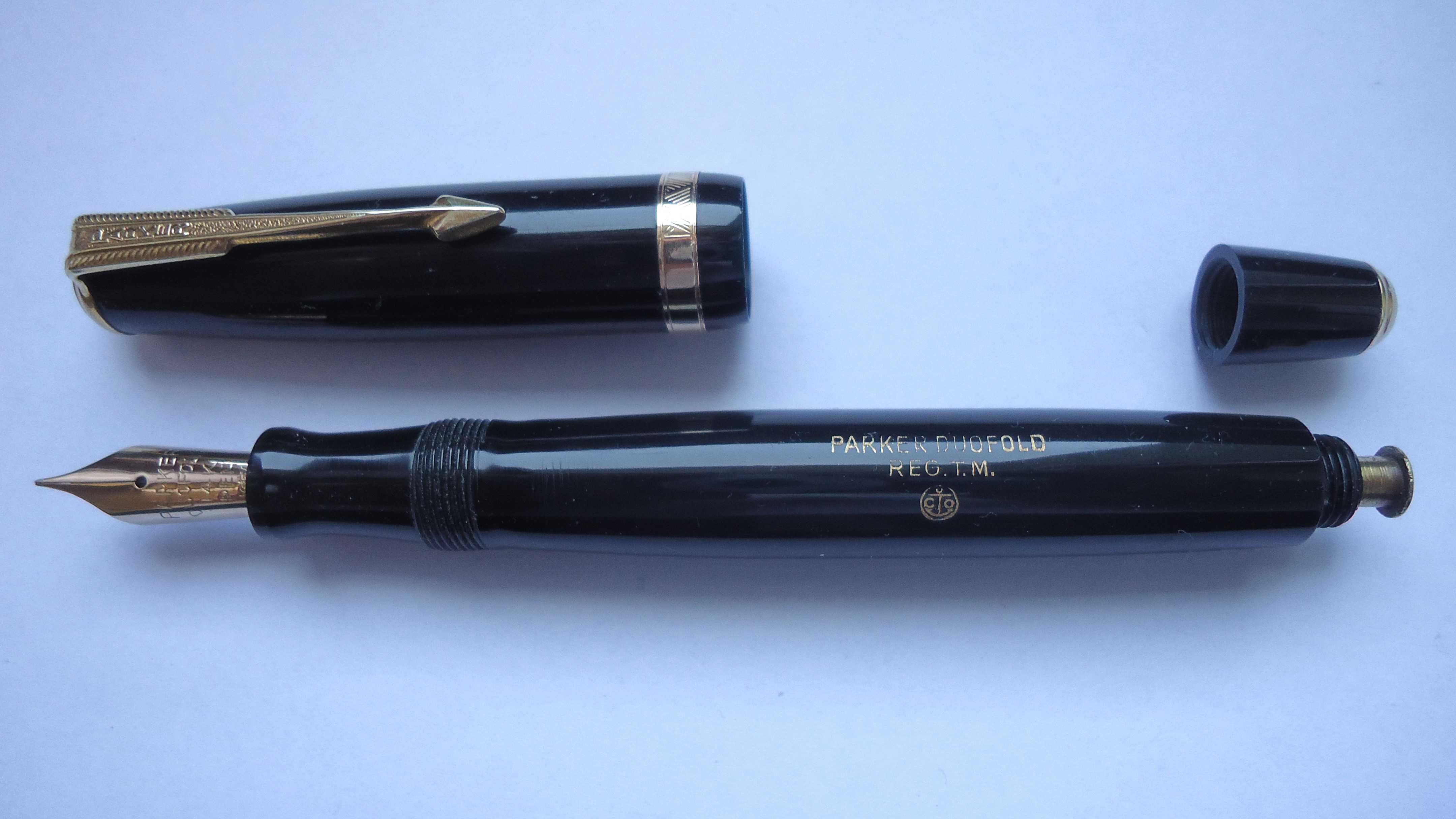 Pióro wieczne Parker Duofold kreska F-M DEN 1947 Petrol blue