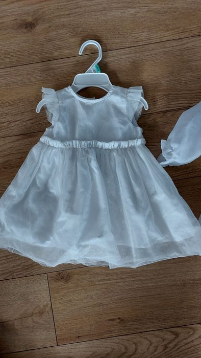 Sukienka na chrzest rozm 68 zestaw