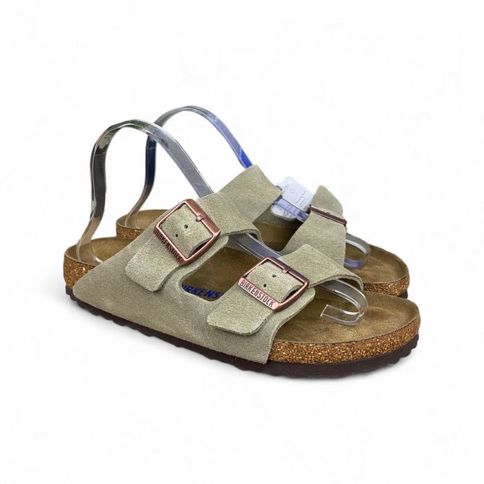 Buty damskie Birkenstock Arizona r. 40 - zamszowe klapki khaki